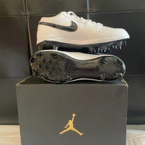 Jordan Retro 1 MCS Low Baseball Cleats (NEW) - White/Black Size 13